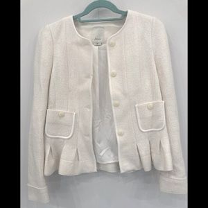 Anthropologie Elevenses Francie Cream Jacket
